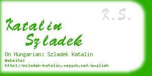 katalin szladek business card